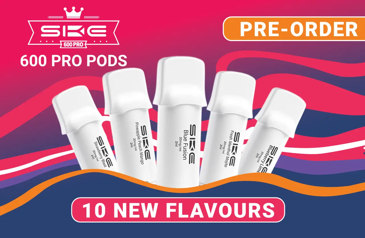SKE 600 PRO PODS - 10 NEW FLAVOURS - PRE-ORDER