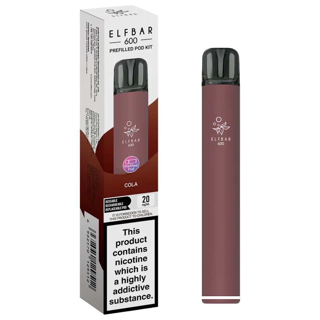 Elfbar 600 Cola Product picture with angled box